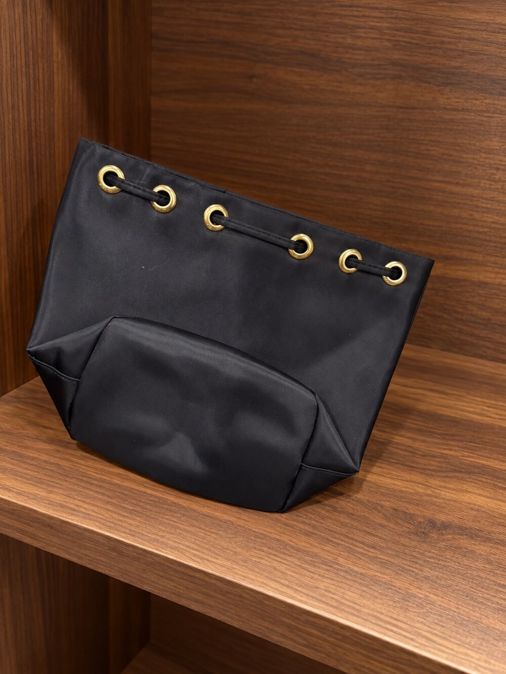 Prada Black Drawstring Makeup Bag | Compact Black Finish - Picture 3 of 6